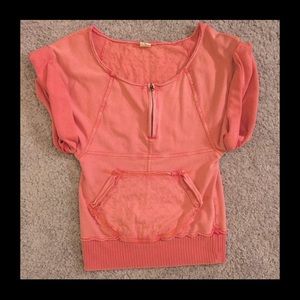 🍄 FREE PEOPLE 🦄 salmon SS Pullover XS